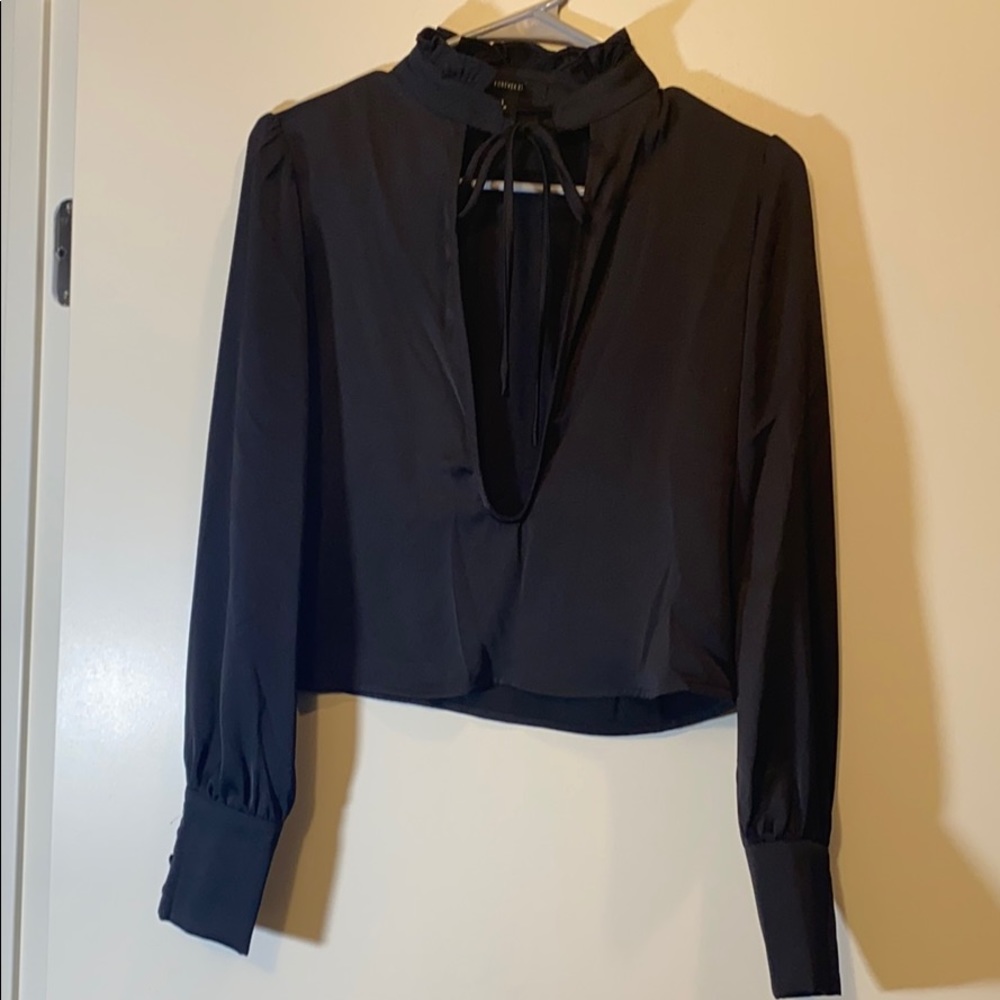 Plunging neckline blouse